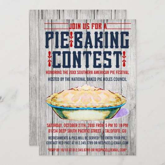 De Uitnodigingen van de Wedstrijd van het Baksel (Voorkant / Achterkant)