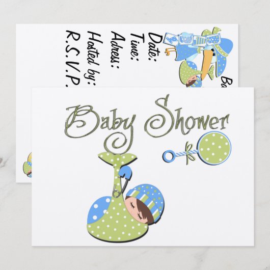 De Uitnodigingen van het baby shower (Voorkant / Achterkant)