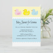 De Uitnodigingen van het baby shower met Eenden (Staand voorkant)