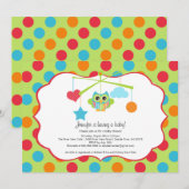 De Uitnodigingen van het Baby shower van de uil (Voorkant / Achterkant)