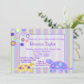 De uitnodigingen voor het Baby shower van Bubble T (Staand voorkant)