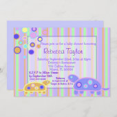 De uitnodigingen voor het Baby shower van Bubble T (Voorkant / Achterkant)