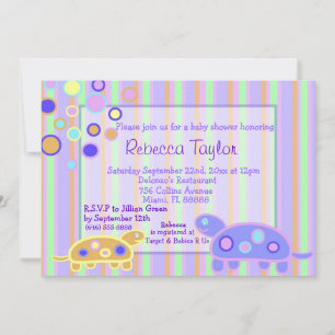 De uitnodigingen voor het Baby shower van Bubble T
