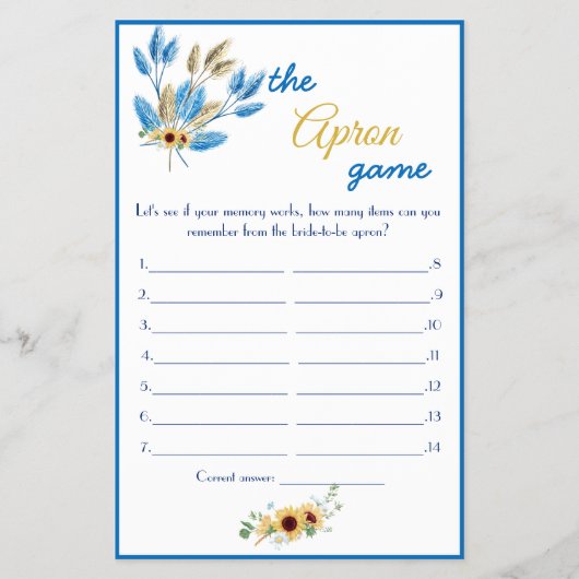 De Uitnodigingskaart voor het Schort Bruidsdouche  Flyer (Voorkant)