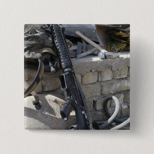 De uitrusting van een zee vierkante button 5,1 cm (Voorkant)