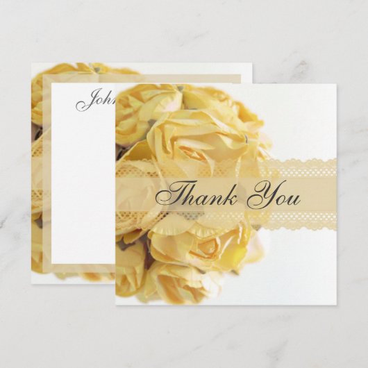 De uitstekende Gele Rozen danken u kaarden Bedankkaart (Voorkant / Achterkant)