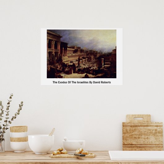 de uittocht van de Israëliërs door David Roberts Poster (Keuken)