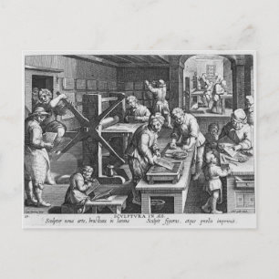 De uitvinding van kopergraving briefkaart