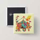 De Uitvoerders van het circus Vierkante Button 5,1 Cm (Voorkant /achterkant)