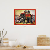 De uitvoerende ellefant ~  Circus Poster (Keuken)