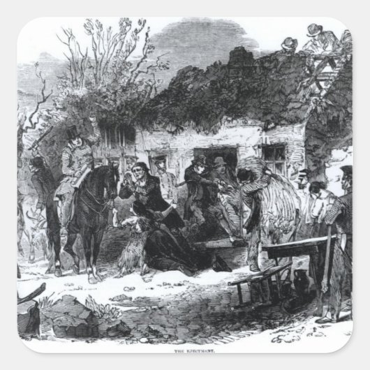 De uitwerping vierkante sticker (Voorkant)