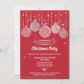 De uitwisseling van rode en zilveren kerstfeestjes kaart (Voorkant)