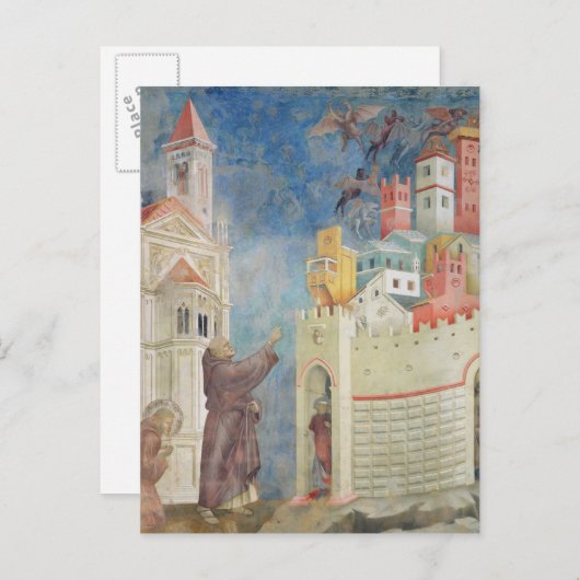 De uitzetting van de duivels uit Arezzo, 1297-1999 Briefkaart (Voorkant / Achterkant)