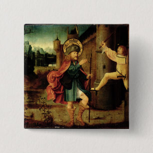 De uitzetting van Saint Roch uit Rome Vierkante Button 5,1 Cm