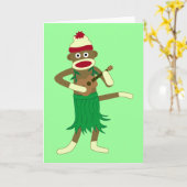 De Ukelele van de Aap van de sok Kaart (Gele Bloem)