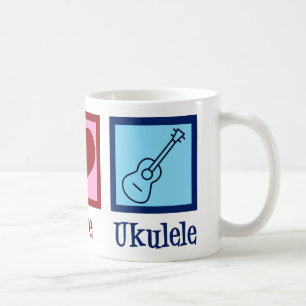 De Ukelele van de Liefde van de vrede Koffiemok