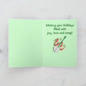 De Ukelele van de vakantie met Nota's en Sterren Feestdagen Kaart (Binnen)