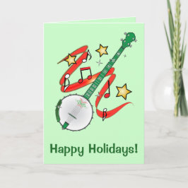 De Ukelele van de vakantie met Nota's en Sterren Feestdagen Kaart