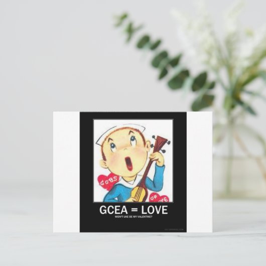 De Ukelele van Valentijn Feestdagenkaart (Staand voorkant)