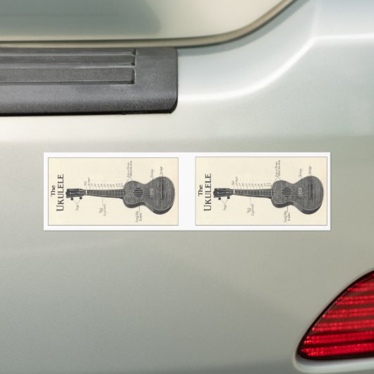 De Ukulele tickers Bumpersticker (Op auto)