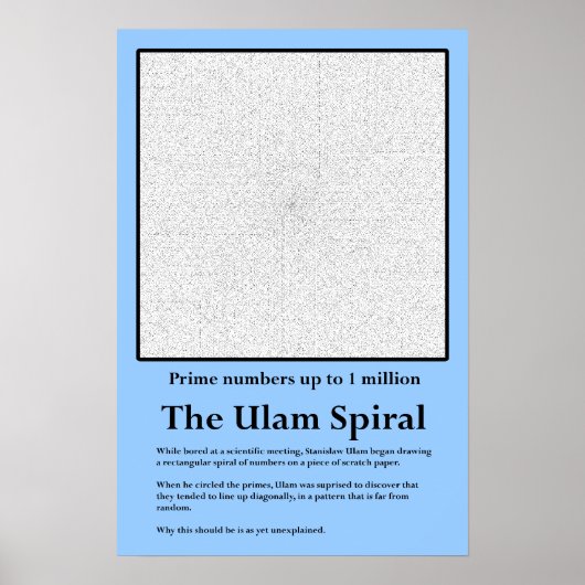 De ulam-priemgetal spiral poster (Voorkant)