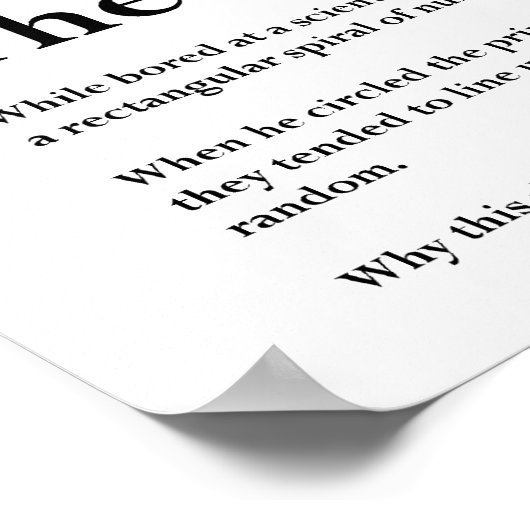 De ulam-priemgetal spiral poster (Hoek)