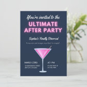 De ultieme afterparty Neon Martini echtscheidingsf Kaart (Staand voorkant)