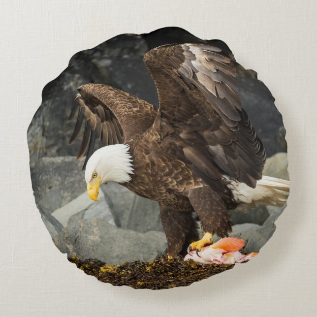 De ultieme Bald Eagle Rond Kussen (Achterkant)