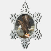 De ultieme Bald Eagle Tin Sneeuwvlok Ornament (Rechts)