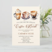 De ultieme koffiepauze pensioen partij kaart (Staand voorkant)