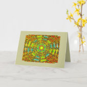De ultieme Mandala Greeting Note Kaart (Gele Bloem)