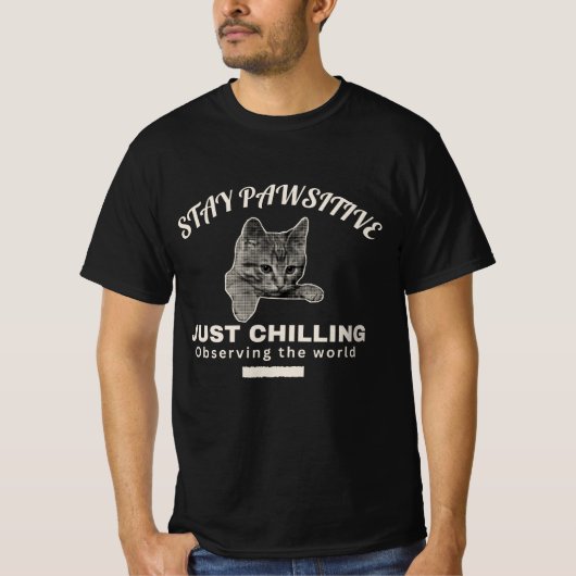 De ultieme ontspanning: kat illustratie t-shirt (Voorkant)