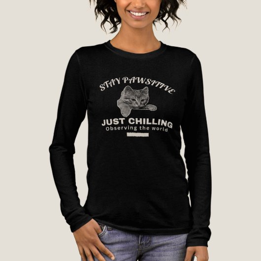 De ultieme ontspanning: kat illustratie Tri-Blend shirt (Voorkant)
