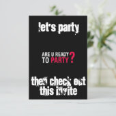 DE ULTIEME ***READY TO PARTY*** FEESTUITNODIGING KAART (Staand voorkant)