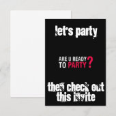 DE ULTIEME ***READY TO PARTY*** FEESTUITNODIGING KAART (Voorkant / Achterkant)