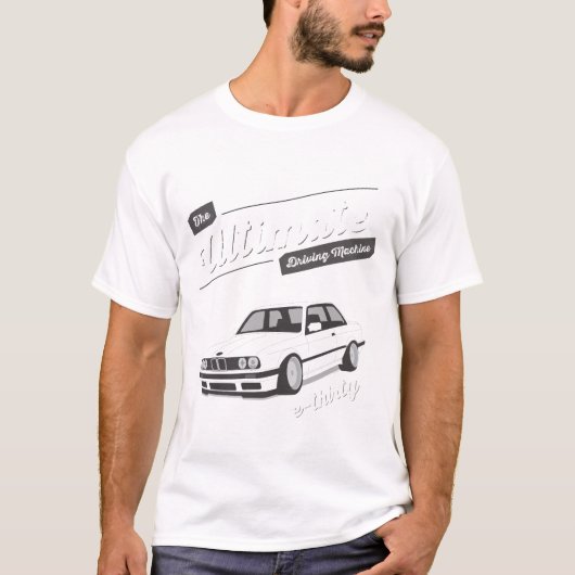 DE ULTIEME RIJMACHINE, DE E30 BMW T-SHIRT (Voorkant)