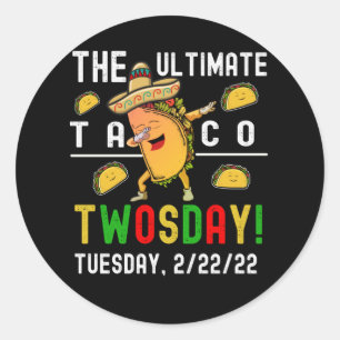 DE ULTIEME TACO TWEEMAAL DAAGS RONDE STICKER