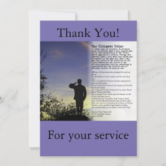 De Ultimate Price Soldier and Veterans-kaart Bedankkaart