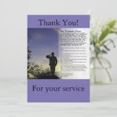 De Ultimate Price Soldier and Veterans-kaart Bedankkaart (Staand voorkant)