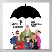 De Umbrella Academy Silhouette Quote Logo Black Poster (Voorkant)