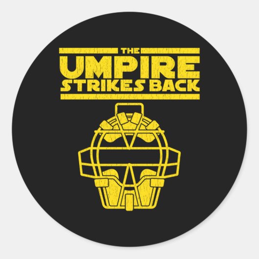 De Umpire slaat terug honkbal Ronde Sticker (Voorkant)