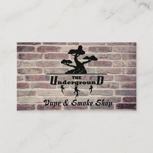 De Underground Business Cards bakstenen vape Visitekaartje (Voorkant)