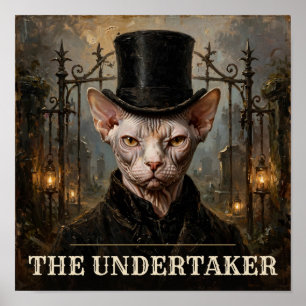De Undertaker Sphynx Kat Vintage Westers Huisdier Poster