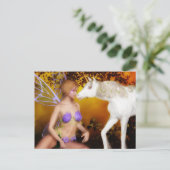 De Unicorn en de Fairy Briefkaart (Staand voorkant)