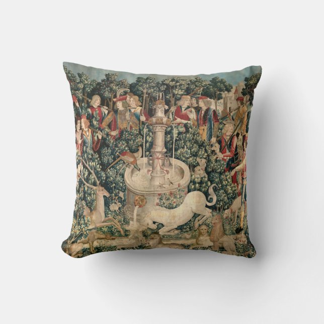 De Unicorn Medieval Tapestry Kussen (Voorkant)