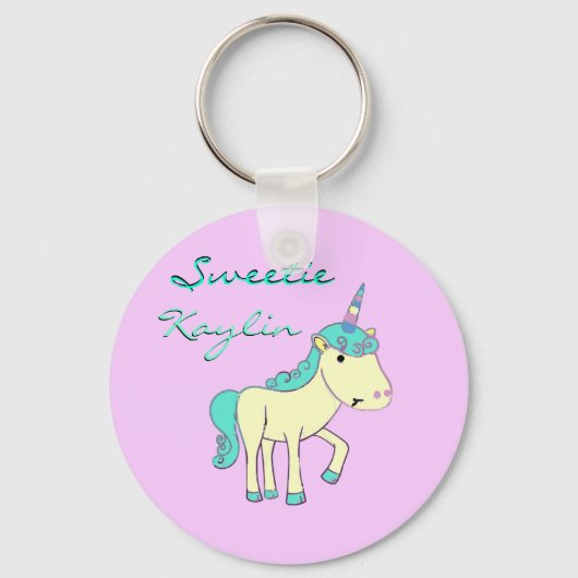 De Unicorn-Sleutelhanger zweet - Gepersonaliseerd Sleutelhanger (Voorkant)