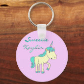 De Unicorn-Sleutelhanger zweet - Gepersonaliseerd Sleutelhanger (Voorkant)