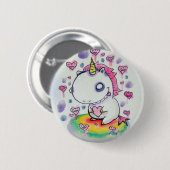 De Unicorn wordt in de war gestuurd Ronde Button 5,7 Cm (Voorkant /achterkant)