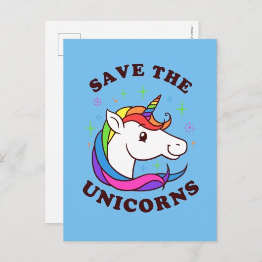 De Unicorns opslaan Briefkaart (Voorkant / Achterkant)