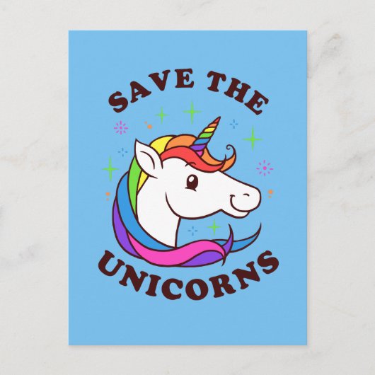De Unicorns opslaan Briefkaart (Voorkant)